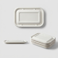 Heetverkopende wegwerp bioafbreekbare herbruikbare effen gekleurde bagasse lunchbox bento container deksel