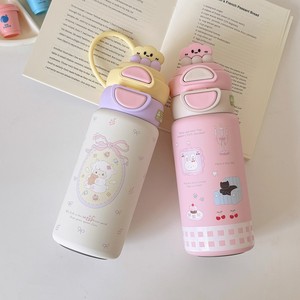 กระติกน้ำเก็บอุณหภูมิแบบน่ารักสำหรับเด็กผู้หญิง ขนาด 500 มล. ขวดน้ำพกพาพร้อมหลอดดูด ของขวัญสำหรับนักเรียนและเด็กๆ สำหรับกลับไปโรงเรียน - Product Image 5