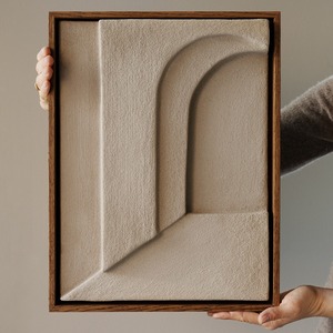 Français crème vent 3D Simple géométrie <span class=keywords><strong>grès</strong></span> peinture peinte à la main porche suspendu toile décorative Texture avancée toile - Product Image 1