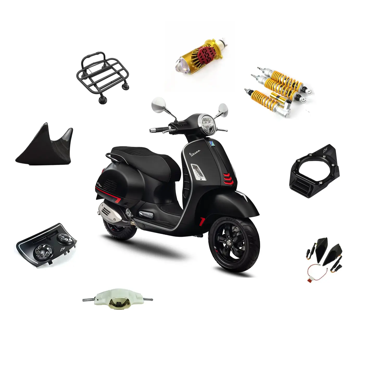 Vespa High-end modifiye aksesuarları motosiklet elektrikli araç Vespa bahar Sprint GTS için yüksek kaliteli aksesuarlar