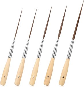 Set di 5 Pennelli Extra Lunghi per <span class=keywords><strong>Acquerello</strong></span>, Pennelli per Dipingere e Creare Bordi, Pennelli per Riempire Angoli e Creare Bordi Decorativi - Product Image 1