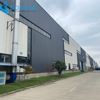Entrepôt préfabriqué en structure métallique, bâtiment métallique galvanisé pour l'application de stockage de matières premières en vrac pour usine