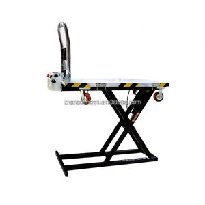 Tables élévatrices hydrauliques portables à ciseaux électriques avec rail coulissant pour manutention de marchandises en voiture, hauteur de levage 66 cm avec chariot - Product Image 5