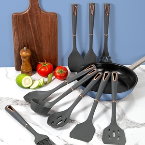 High Quality <b>Silicone</b> Kitchen Utensils Set Spatula Spoon Slotted Turner Cooking Utensils <b>Tools</b> Set With PP Handle - Product Image 3