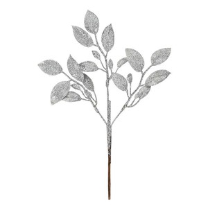 Guirlande de feuilles de houx artificielles en paillettes argentées HLC ODM pour Noël, bricolage, artisanat, arrangement de plantes, décoration, cadeau de fête - Product Image 1