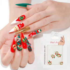 Paso Sico Noël Nail Art Designs Neige Arbre Alliage Nail Art Charmes 3D <span class=keywords><strong>Manucure</strong></span> Fournitures pour Festival Décoration DIY En Gros - Product Image 1