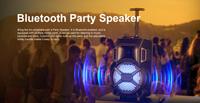 Altavoz Bluetooth de 20W para Fiestas con Karaoke, Luces RGB y Asa Portátil, Altavoz para Eventos en Interiores/Exteriores para DJ, Fiestas en Casa
