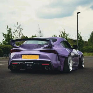 Pour Toyota Supra A90 2019-2020 Aileron de toit arrière en fibre de carbone de haute qualité, couvercle de coffre, style Streetfighter - Product Image 3