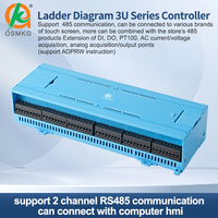 Controlador lógico programable Oshangming 32 DI 32 DO PLC 2 analógico 8 pulsos Modbus Rtu TCP con RS485 RS232 Lan para Servo