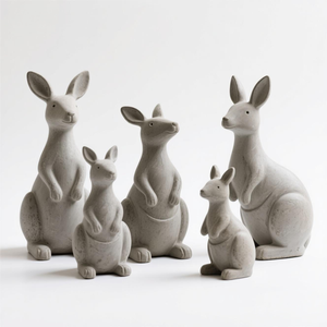 Estatua de hormigón Wombat hecha a mano para jardines e interiores, decoración de animales de madriguera para rocallas - Product Image 2
