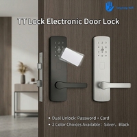 Serrure électronique intelligente pour hôtel TTlock, fiable, couleur noir ou argent, option de sécurité pour la maison ou l'hôtel