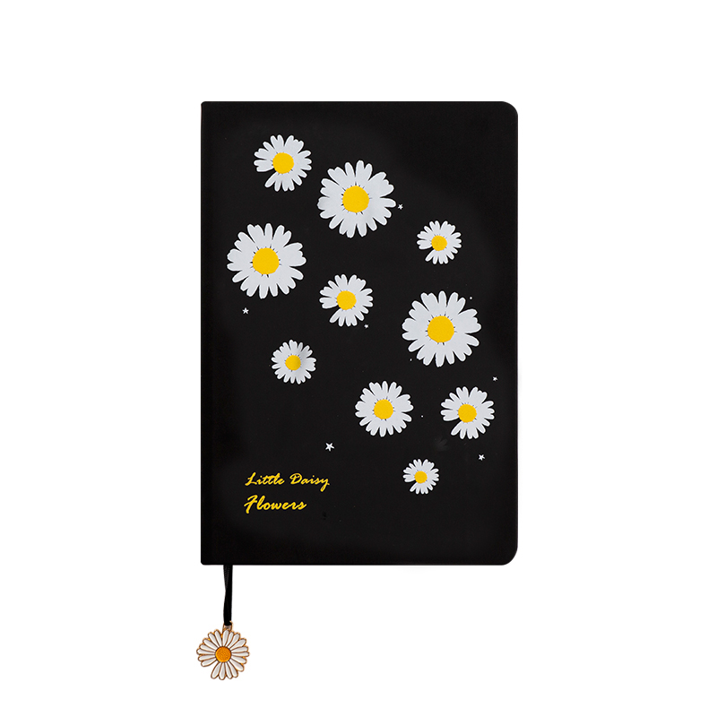 Качественный блокнот из искусственной кожи A5 с милой маргариткой, студенческие канцелярские товары, поддержка производителя для пользовательских оптовых печати блокнотов