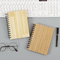 Cuaderno de madera A5 reciclado ecológico con cubierta de bambú personalizada y Carpeta de presentación diario personalizado
