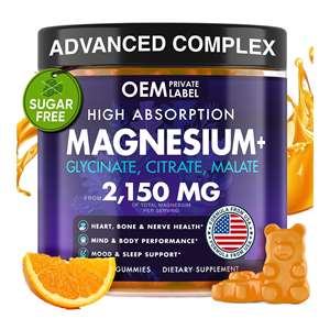 Gomitas de Glicinato de Magnesio OEM ODM - Complejo de Magnesio de Alta Absorción, Suplemento para Dormir para Adultos (No Apto para Mujeres Embarazadas) - Product Image 1