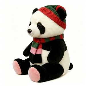 Christmas panda plush toy, winter scarf <b>hat</b> panda stuffed animal, festive <b>holiday</b> panda plushie - Product Image 4