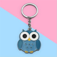Nouveau Porte-clés Métallique Créatif Numérique Hibou Tendance 2025 pour Sac et Clés de Voiture