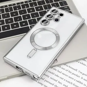 NUEVA <span class=keywords><strong>Funda</strong></span> Transparente con Recubrimiento <span class=keywords><strong>para</strong></span> Samsung Galaxy S26 S25 S24 <span class=keywords><strong>S22</strong></span> S21 S23 <span class=keywords><strong>Ultra</strong></span> Plus, Carga Inalámbrica Magnética, <span class=keywords><strong>Funda</strong></span> Suave de Silicona - Product Image 3