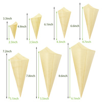 Biodegradable Wooden Gift Cone Disposable Wood Serving Cone for Chocolate Nut Candy Wedding Favor Pack