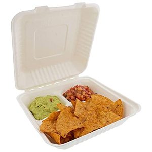 Biodegradable Product Chinese Food Bento Takeout Take Away Clamshell Large Sugarcane Bagasse Pulp Lunch Box With Lid