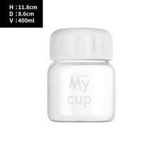 Bouteille en verre borosilicate de qualité alimentaire, isolée, écologique, 300 ml, avec logo personnalisé, style classique et créatif pour le thé, tasses et soucoupes