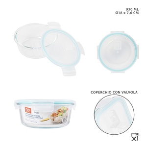 Tupperware in vetro da 930 ml con fori-conservazione degli alimenti - Product Image 1