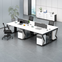 Cubículo de oficina moderno para 2 y 4 personas, Aluminio en forma de L, cubículo moderno, estación de trabajo de oficina, mesa de madera, escritorio de partición de oficina