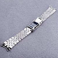Stock US SANS TAX pour Seiko 5 SNXS75 SNXS79K1 Bracelet de montre Jubilee de 19mm avec bracelet en acier inoxydable à extrémité incurvée creuse