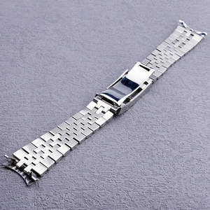 Stock US SANS TAX pour <span class=keywords><strong>Seiko</strong></span> <span class=keywords><strong>5</strong></span> SNXS75 SNXS79K1 <span class=keywords><strong>Bracelet</strong></span> de montre Jubilee de 19mm avec <span class=keywords><strong>bracelet</strong></span> en acier inoxydable à extrémité incurvée creuse - Product Image 3