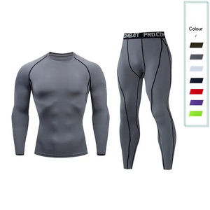 Set di Compressione da Allenamento per Uomo, <span class=keywords><strong>Maglia</strong></span> a Maniche Lunghe <span class=keywords><strong>e</strong></span> <span class=keywords><strong>Pantaloni</strong></span>, Intimo Termico, Strato Base Atletico - Product Image 4