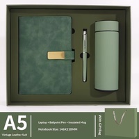 Carnet d'affaires promotionnel en couverture rigide en PU écologique avec stylo, gobelet souvenir, coffret cadeau VIP