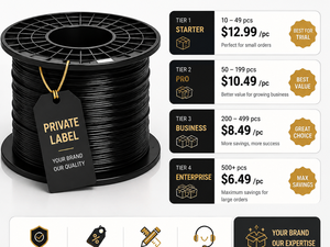 Filamento para Impresora 3D PINRUI Basic PLA 1.75mm 1kg 330m, Bobina Económica Negra para Anycubic Creality Education - Product Image 5