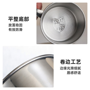 Stainless Steel Children's <b>Cup</b> <b>With</b> <b>Lid</b> Minimalist Design For School And Daily Use - Product Image 4