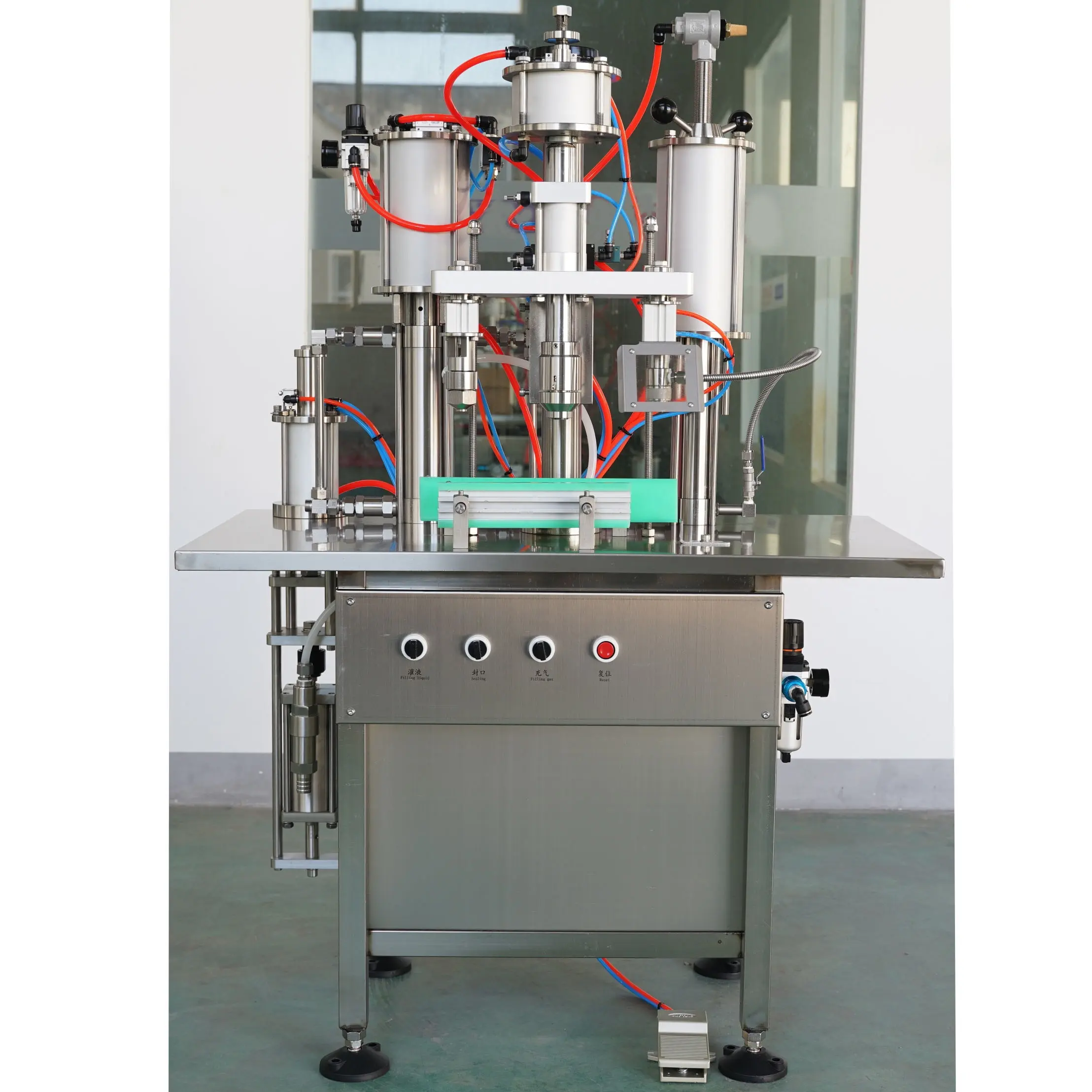 Semi automatic aerosol filling crimping machine 3 in 1