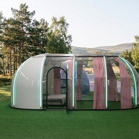 Dôme panoramique 360° en polycarbonate, maison bulle transparente et étanche pour hébergement panoramique, restaurant, villa