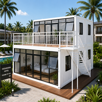 Maison préfabriquée modulaire entièrement personnalisée de style moderne, construction en acier et panneaux sandwich, provenant de Chine