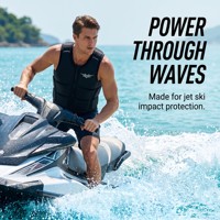 Rompi Pelampung Neoprena Dewasa untuk Olahraga Air dengan Gesper Lepas Cepat dan Ritsleting Depan untuk Wakeboarding Jet Ski