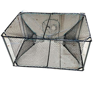Caja de cangrejos galvanizada, jaula pequeña de ángulo cuadrado de 85x50x40 cm para casa de cangrejo, covo de pesca, jaula flotante para peces - Product Image 1