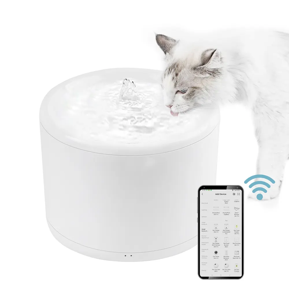 2023 Novo APP remoto wifi mini filtro sem fio automático gato dispensador de água inteligente pet bebida fonte de água para gatos cães dentro