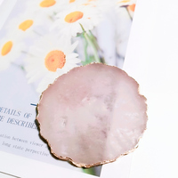 Plateaux en cristal de quartz rose naturel à succès en 2026, tranche de cristal de quartz rose, plateau en cristal de quartz rose