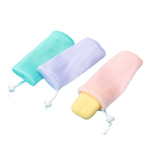 Exfoliating Foaming <b>Net</b> Mesh Cleanser Mesh Soap <b>Bag</b> Bath Drawstring Holder <b>Bag</b> With Drawstring Portable Soap Mesh Pouch - Product Image 1