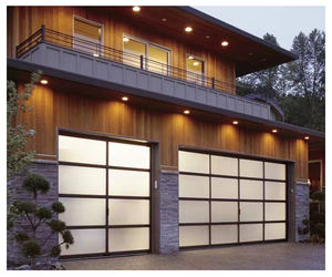 Porte de <span class=keywords><strong>garage</strong></span> <span class=keywords><strong>motorisée</strong></span> en aluminium encadré verre sectionnel rabat portes pliantes pour double porte d'entrée de voiture des garages - Product Image 3