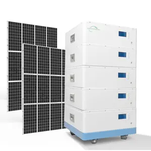 Stacked home battery solar 51.2v 50Ah 100ah 200ah 300ah lifpo4 pack solar energy storage battery interact with goodwe inverter