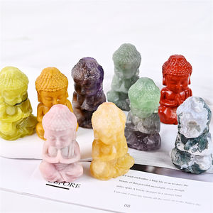 Toptan yüksek kaliteli kristal el sanatları şifa kristal Mix malzemeleri dekorasyon için 8cm buda - Product Image 2