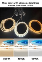 Bande lumineuse LED COB à intensité variable RoHS CE avec contrôleur tactile pour éclairage domestique