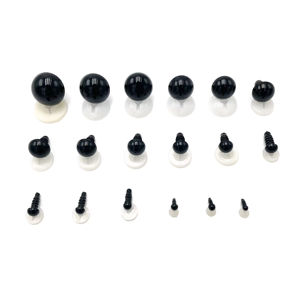 DIY juguete artesanía accesorios seguridad negro plástico ganchillo <span class=keywords><strong>ojos</strong></span> 6mm 10mm 12mm 14MM 16mm 20mm tamaños moda accesorios de costura - Product Image 1