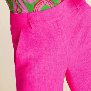 Fabricantes de ropa Mujeres Sedex BSCI Audited Direct Factory Custom Tailored Suiting Neon Hot Pink Pantalones de pierna ancha - Product Image 5