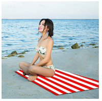 Wholesale Custom Logo Print Free Design Quick Dry Sand Proof Recycled Microfiber Summer Beach Towel Wearable Swimming