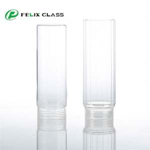 Lustres cylindriques modernes personnalisables en verre borosilicate soufflé à la main pour intérieur, éclairage de plafond transparent fait main résistant à la chaleur - Product Image 3