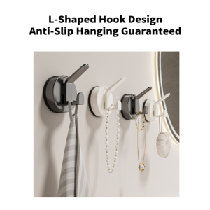 Yite Wall Mount không khoan 3M dính công nghệ nhiệm vụ nặng nề nhà bếp phòng tắm đen vuông móc áo móc - Product Image 4