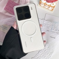 Funda Protectora Translúcida Mate Corrugada a Prueba de Golpes para Xiaomi15Pro/14/13/Redmi K80/70 con Tiras Antideslizantes para Teléfono Móvil